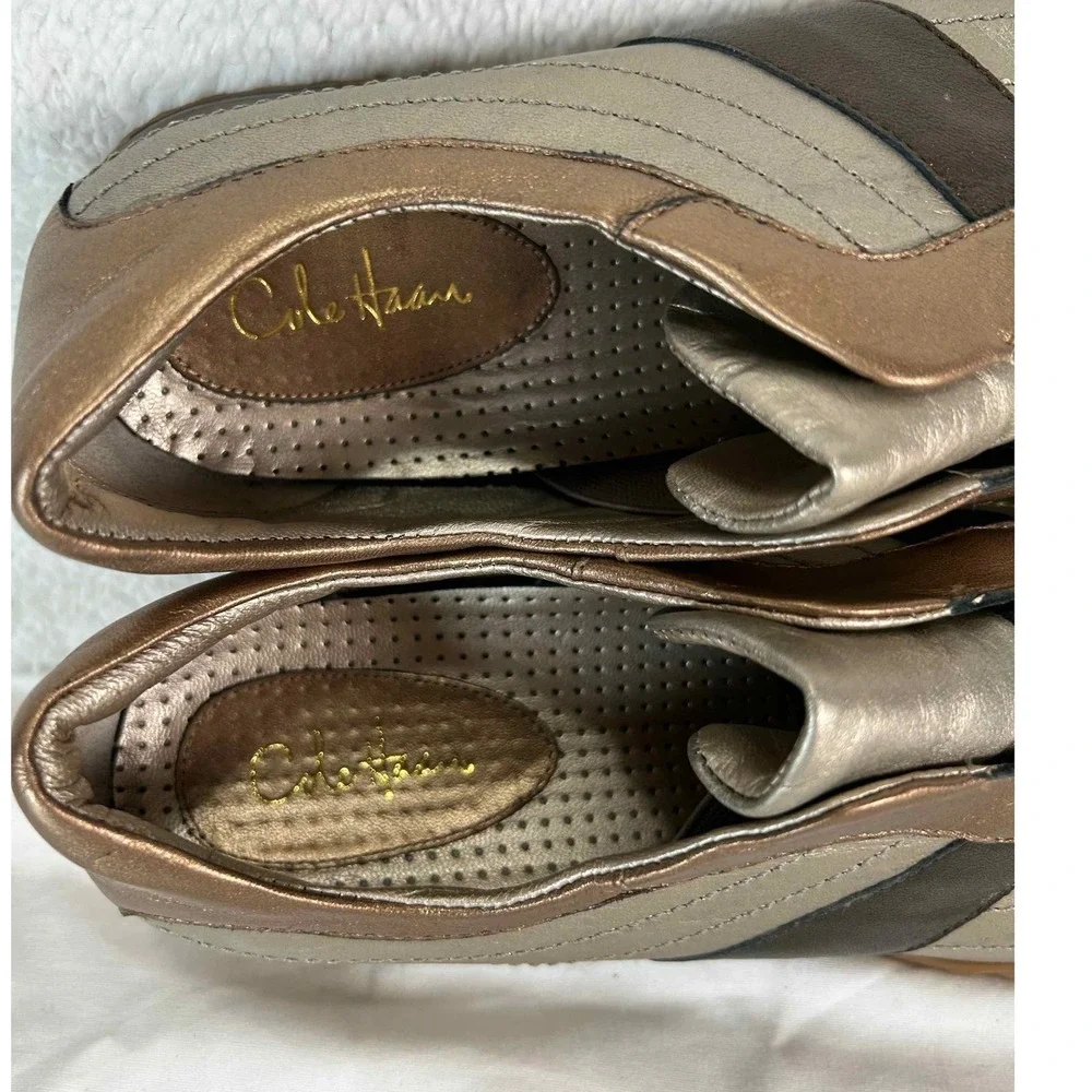 Cole‎ Haan Metallic Brown Slip On Comfort Walking Shoes Casual Everyday Size 7.5